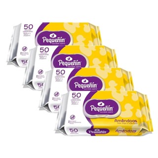 Kit 4 Toalhas Umedecidas Pequeñin Amêndoas 50un cada em Oferta na Shopee