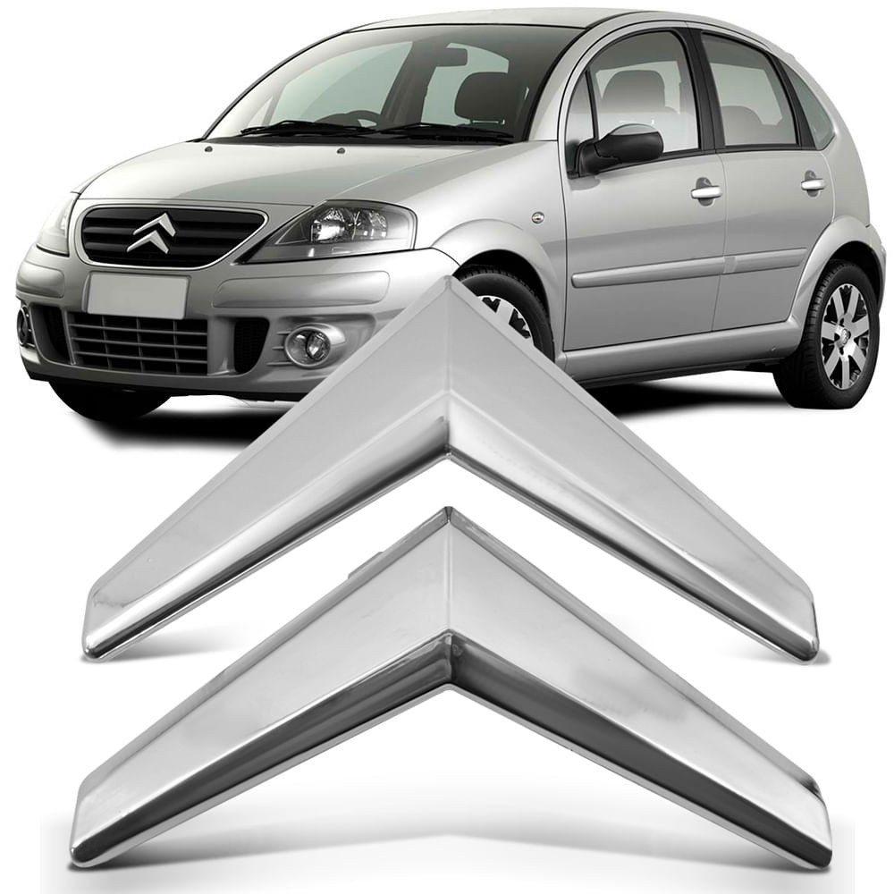 Par Emblema Citroen da Grade Citroen C3 2009 2010 2011 2012
