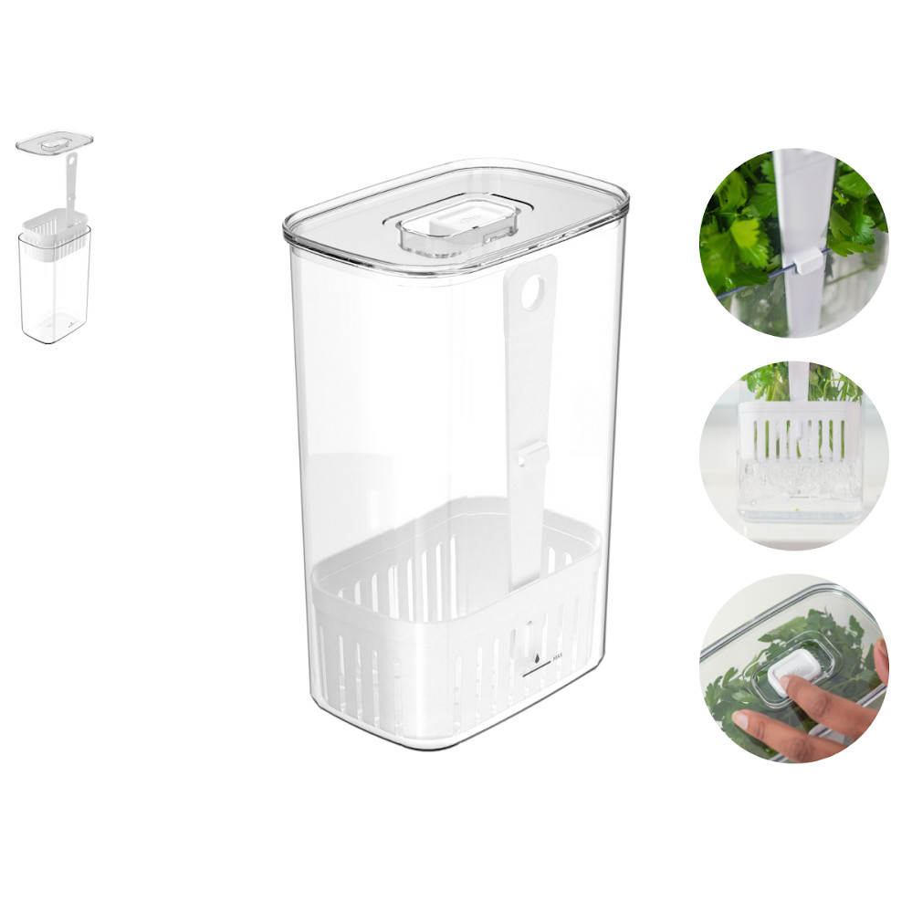 Organizador De Geladeira Porta Temperos Natural Em Acrílico 2,3 L Multiuso Conservar Alimentos