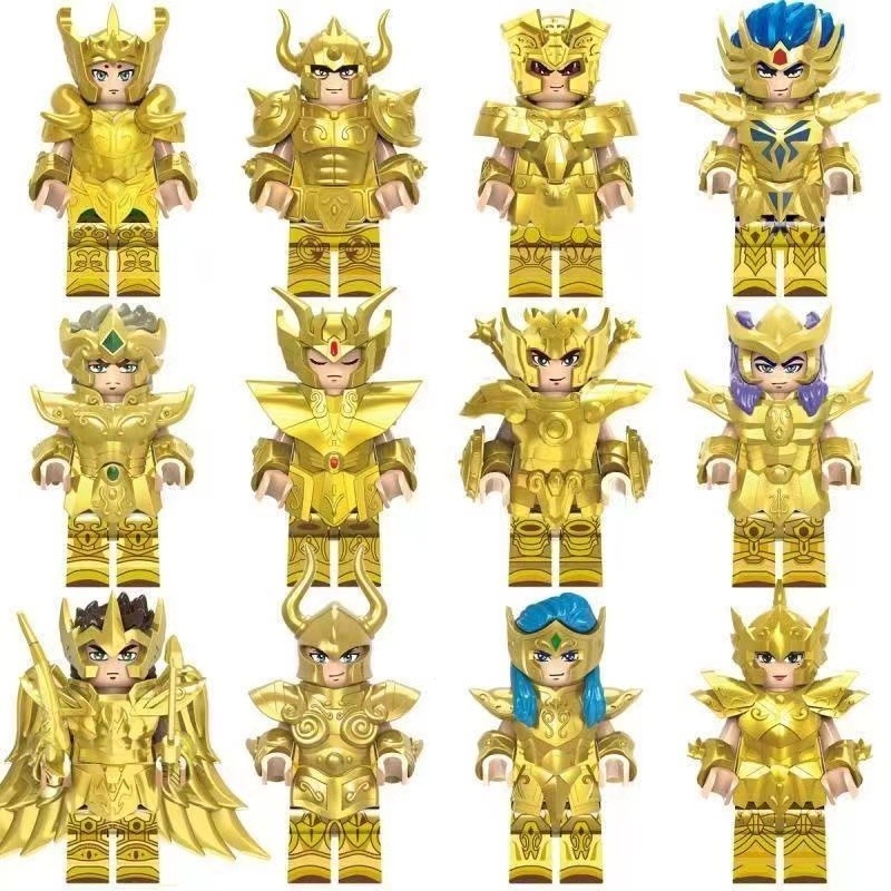 Kit 6 Bonecos Cavaleiros De Ouros Saint Seiya Gold + acessórios Miniaturas Action Figure Anime em Oferta na Shopee