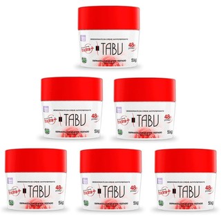 Kit 6 unid - Desodorante Creme Antitranspirante Tabu 55G