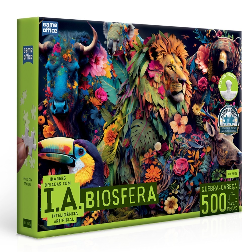 QUEBRA CABEÇA IA BIOSFERA 500 PEÇAS TOYSTER PUZZLE INTELIGÊNCIA ARTIFICIAL ANIMAIS GAME OFFICE BRINQUEDO JOGO DIDÁTICO