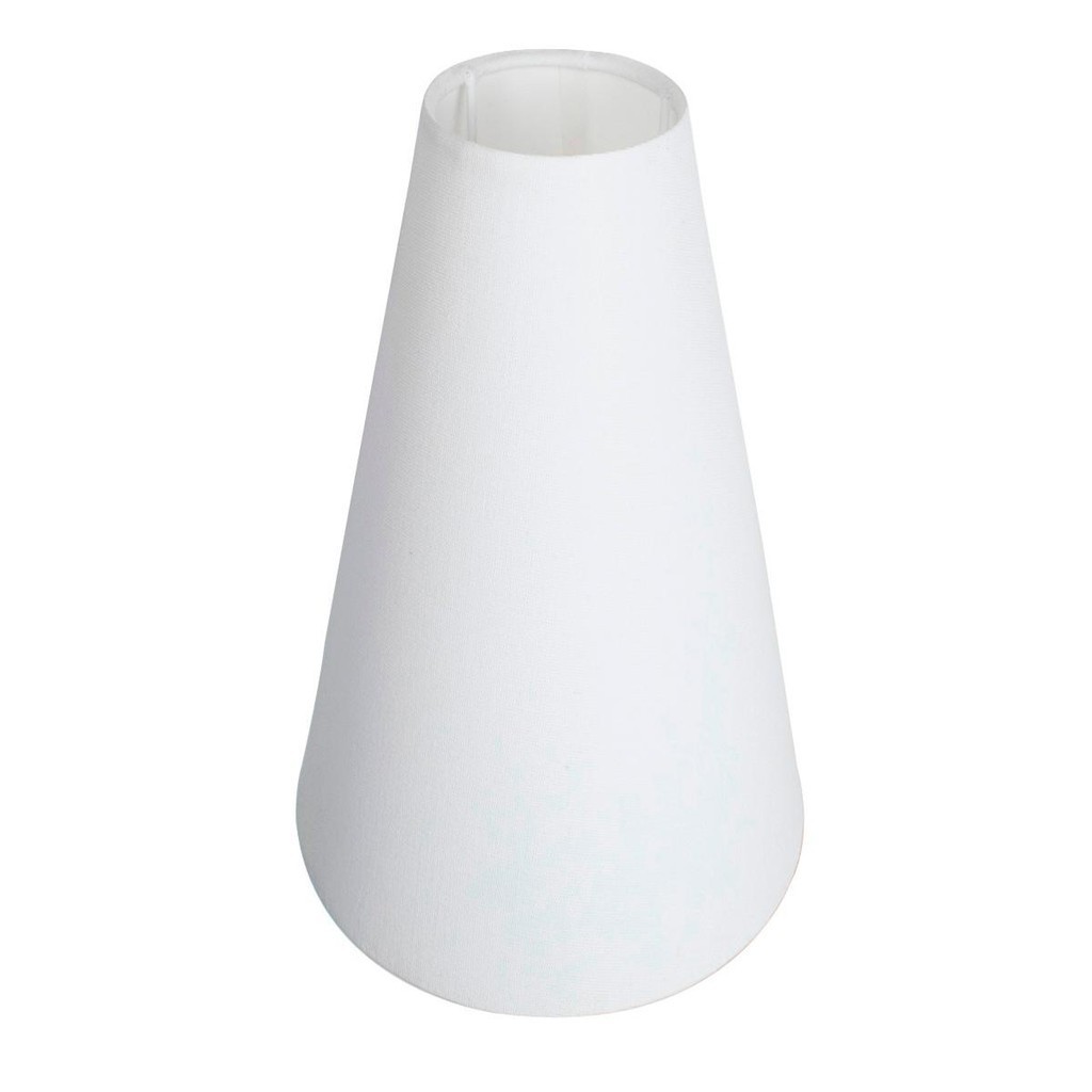 Imagem Cúpula de Abajur luminária 10x22x35cm Tecido Algodão Soquete Nacional Cor Branca Bege Preta Ref 09