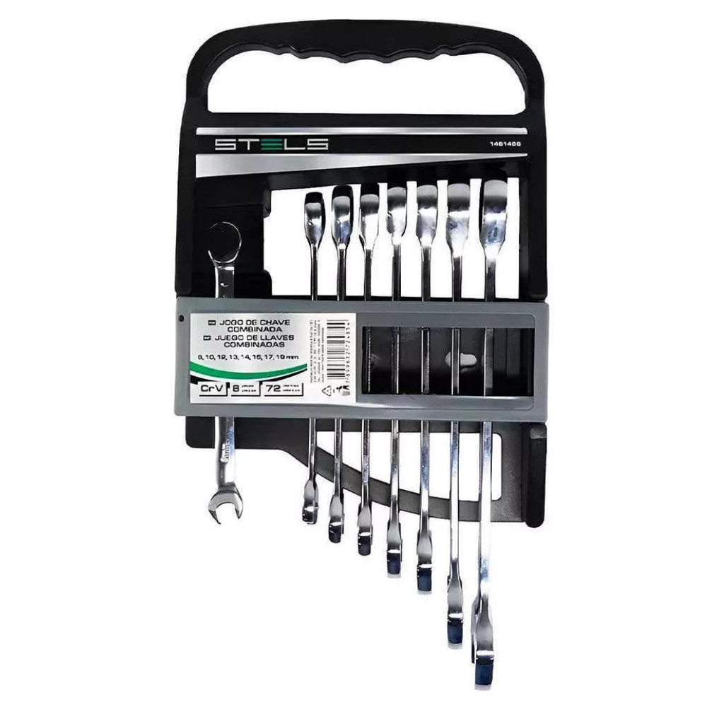 Jogo de Chaves Combinada 8 a 19mm com Catraca 8 Peças Stels em Oferta na Shopee