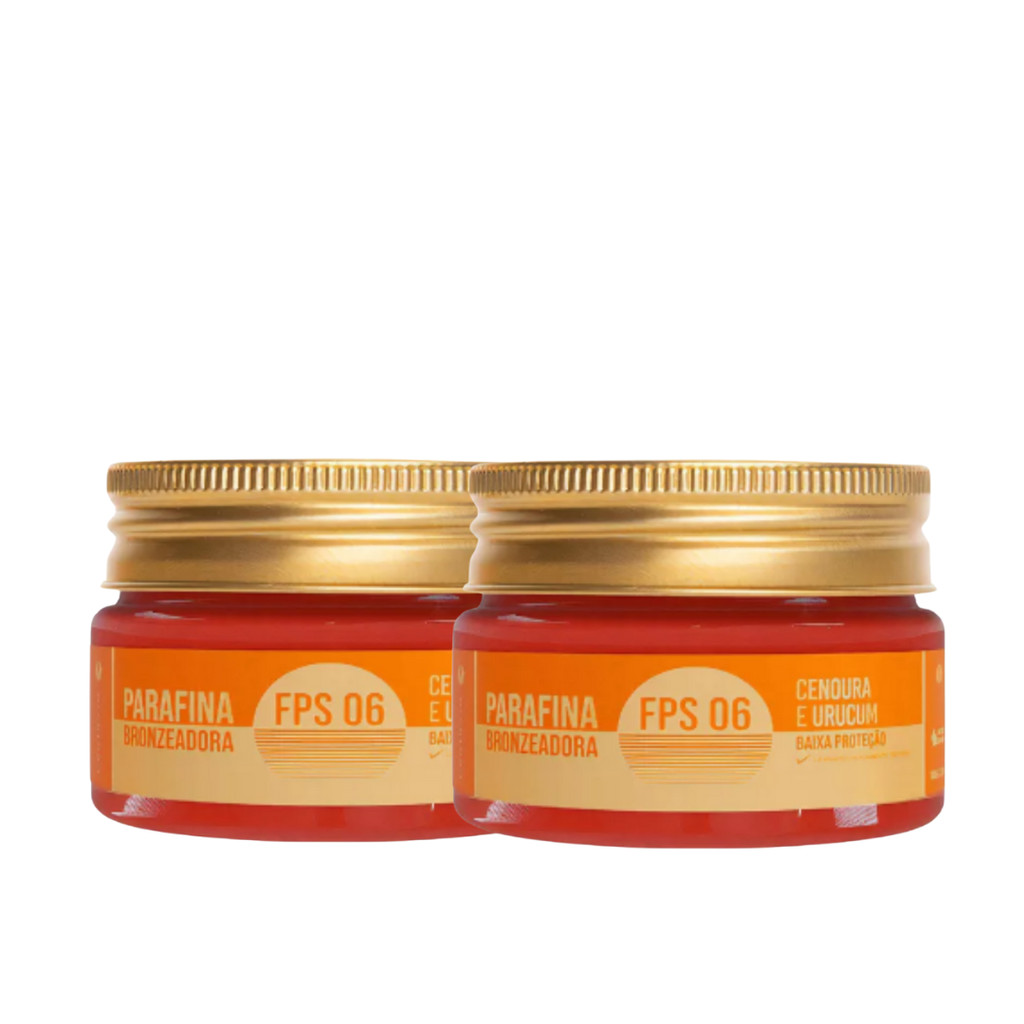 Kit 2 Parafina Bronzeadora Duo Trato Cenoura e Urucum 100g