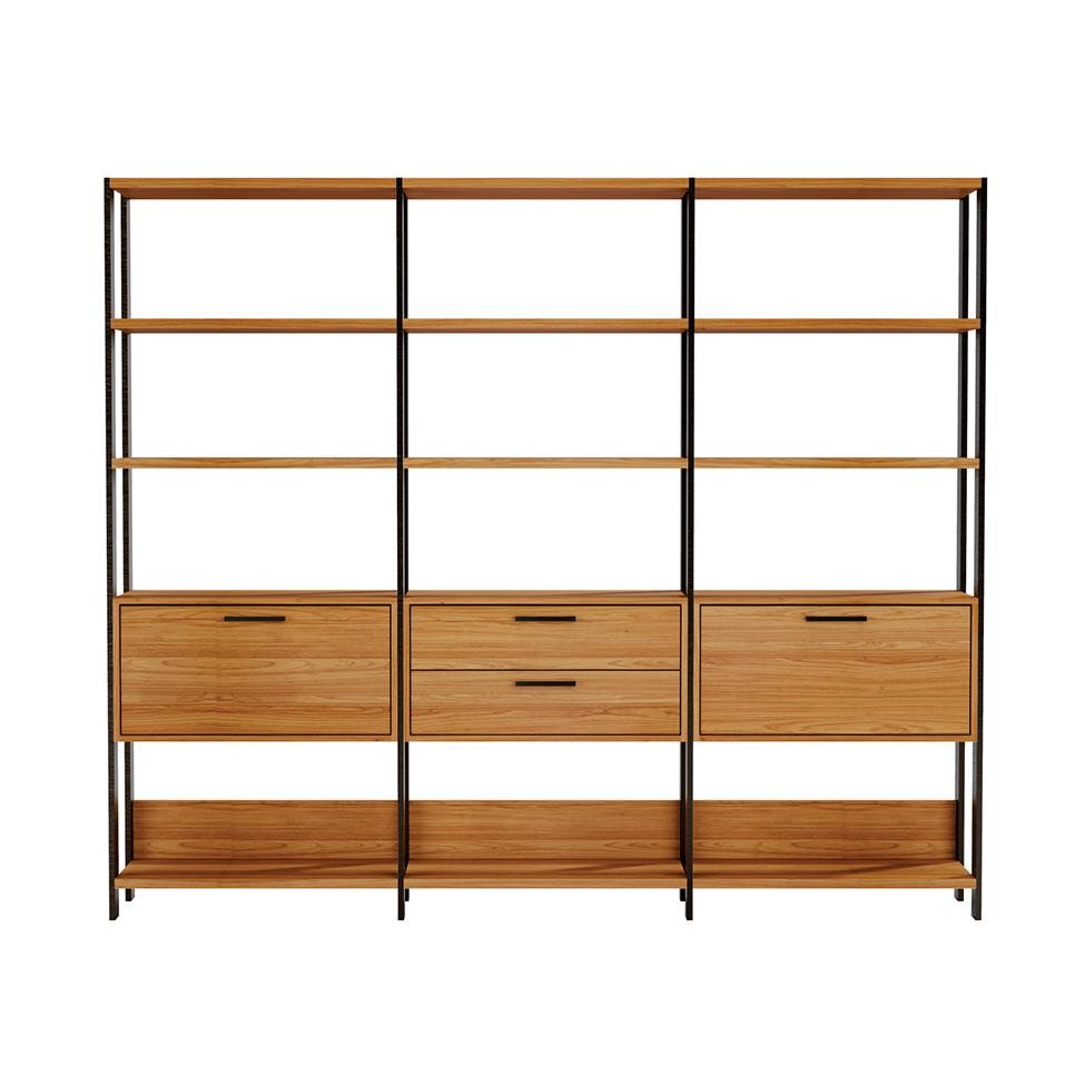 Estante Dijon 2 PT 2 GV Freijó e Preta 216 cm em Oferta na Shopee