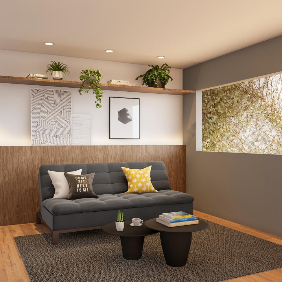 Sofá-Cama 3 Lugares Casal Premium Champion Base e Pés de Madeira Suede Cinza em Oferta na Shopee