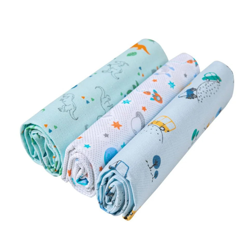 Kit Cueiro Papi Karinho Tecido Flanela 80cmX60cm - 03 Peças - Mom & Baby