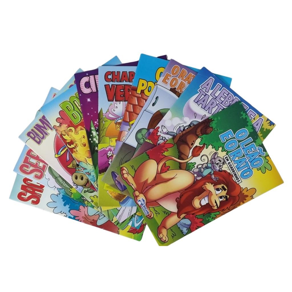 Kit 10 Livros Infantil: Fábulas, Clássicos e Folclore Brasileiro (Novo, Lacrado)