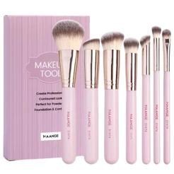 Kit 7 Pincéis de Maquiagem Maange Profissional para Base Pó Blush Corretivo Contorno e Sombra