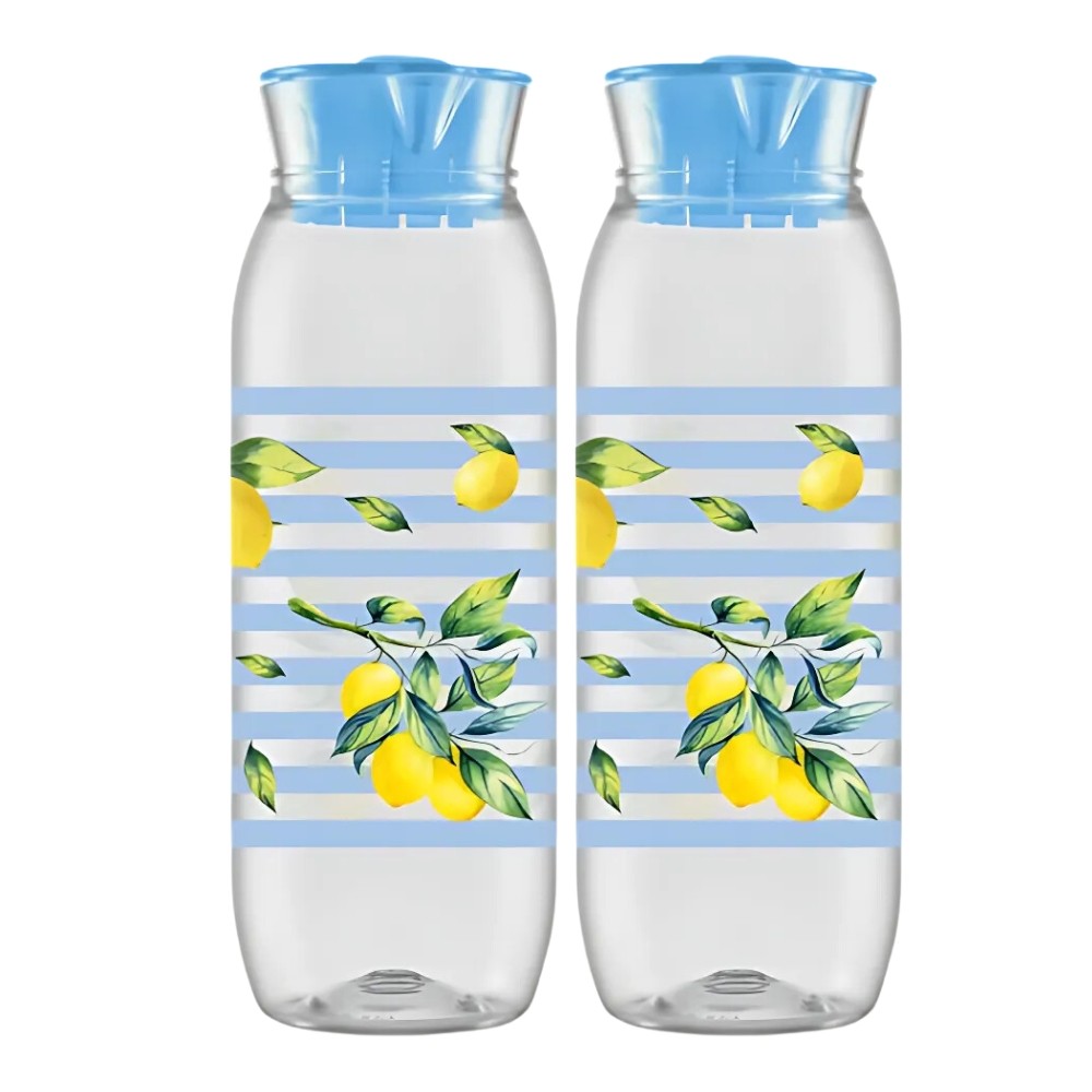 Garrafa De Água Geladeira Jarra Suco Tampa Premium 1,4lt 2un em Oferta na Shopee