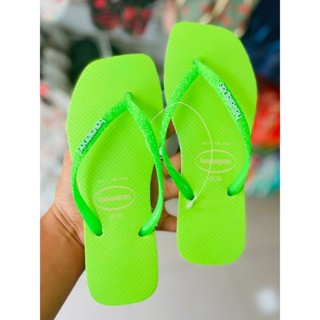 Chinelo Havaianas Slim Square Glitter Neon