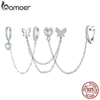 Bamoer Brinco Único Borboleta Prata 925 Franja Longa Presente​ em Oferta na Shopee