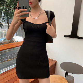 Lovito Vestido Básico Liso Elegante Para Mulheres L77ED310