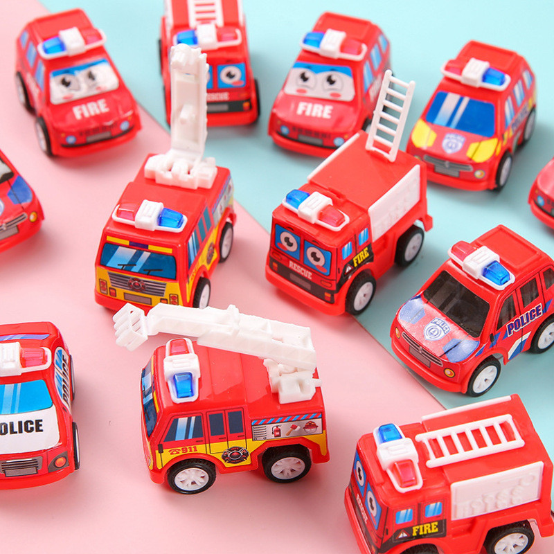 【5 pcs】Mini Caminhão de Engenharia de Caminhões de Bombeiros Caminhão de Engenharia de Caminhões de Bombeiros