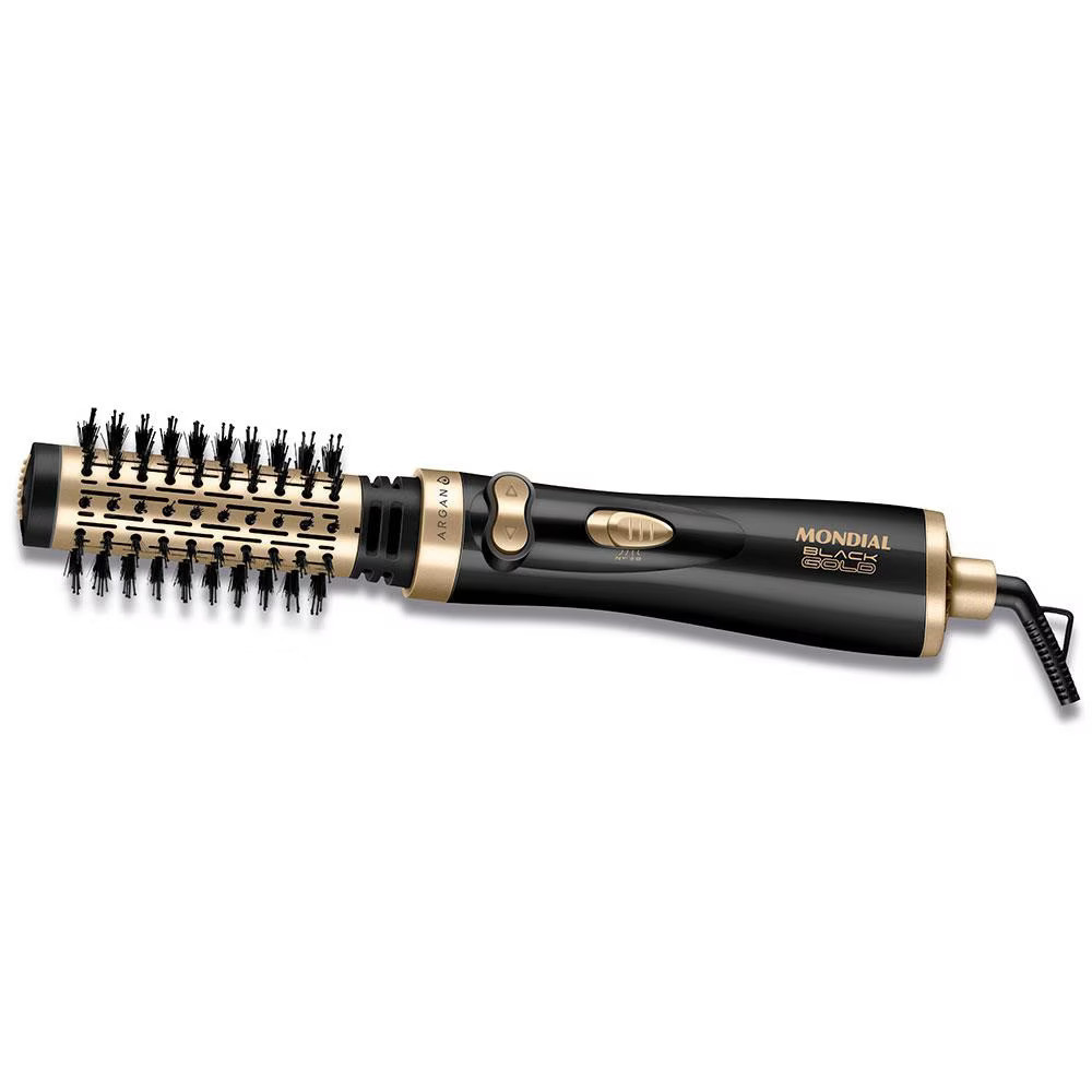 Escova Rotativa Mondial Argan ER-11 1000W - Black Gold - 127