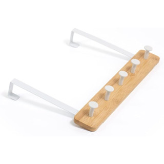 Cabideiro de porta bambu 5 ganchos sem furar - Oikos em Oferta na Shopee