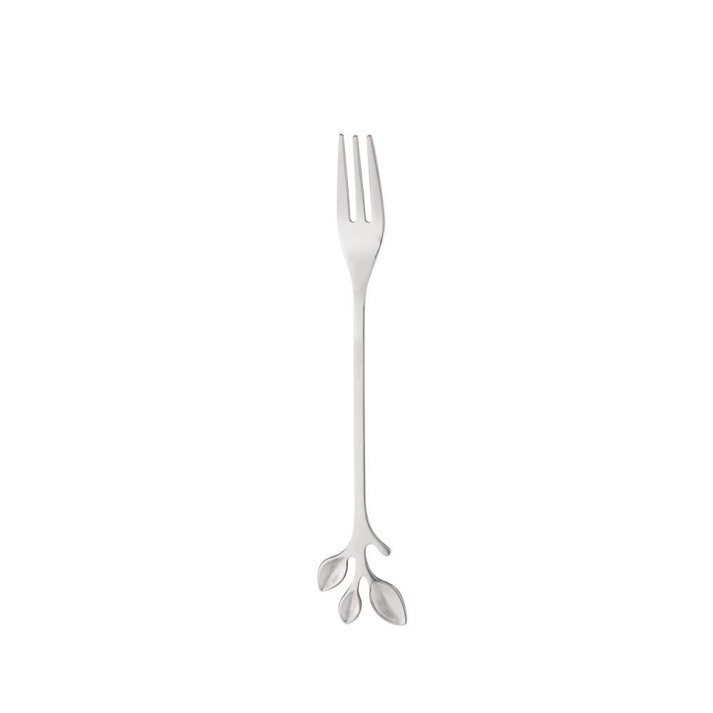 4 Garfos para Aperitivo Wolff Leaves Prata de Aço Inox - Home & Living