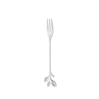 4 Garfos para Aperitivo Wolff Leaves Prata de Aço Inox