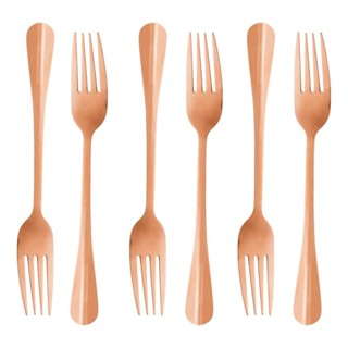 6 Garfos para Mesa Lyor Positano de Aço Inox Rose