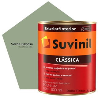Tinta Suvinil Clássica Paredes e Tetos 800ml Verde Babosa em Oferta na Shopee