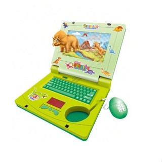 Laptop Dinossauro De Brinquedo Laptop Infantil Musical com Luz e Figurinha para Personalizar