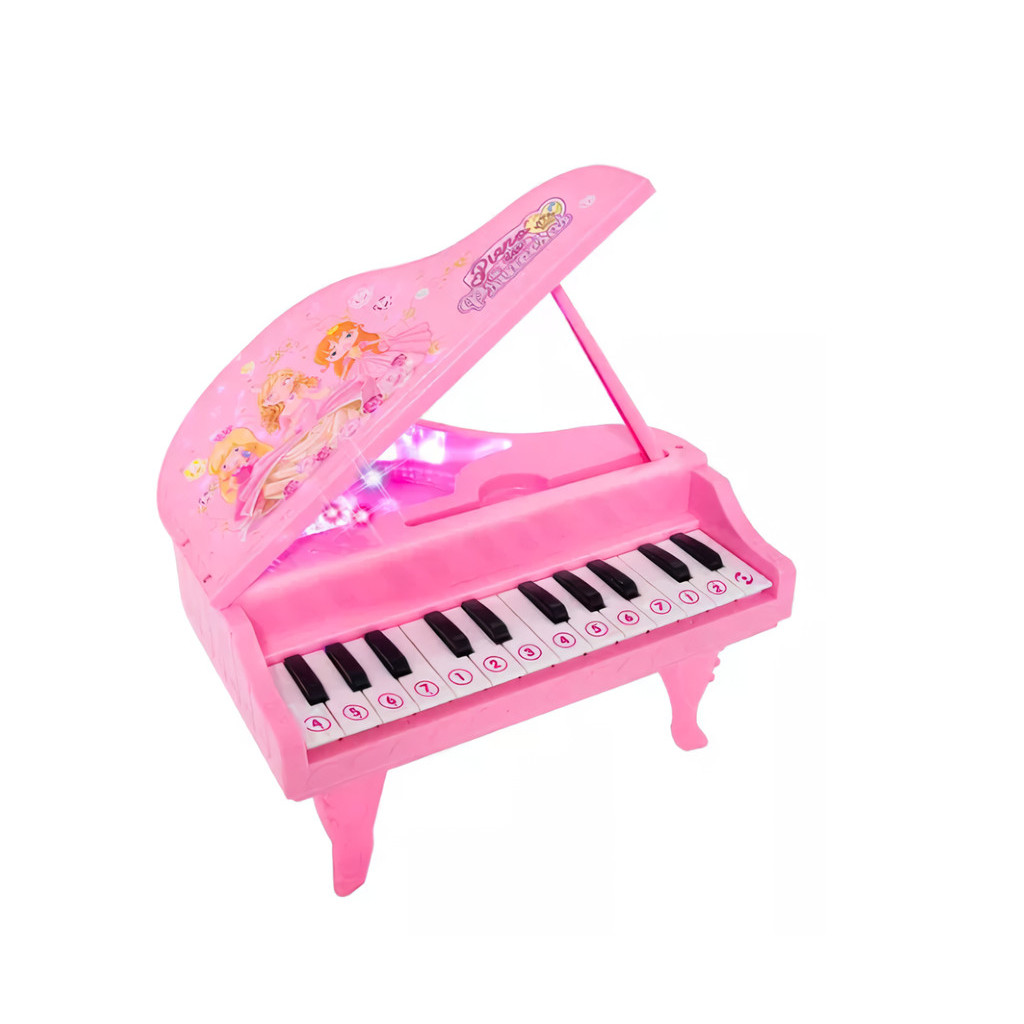 Piano Infantil Teclado Musical Luz Som Princesas 3 Modos