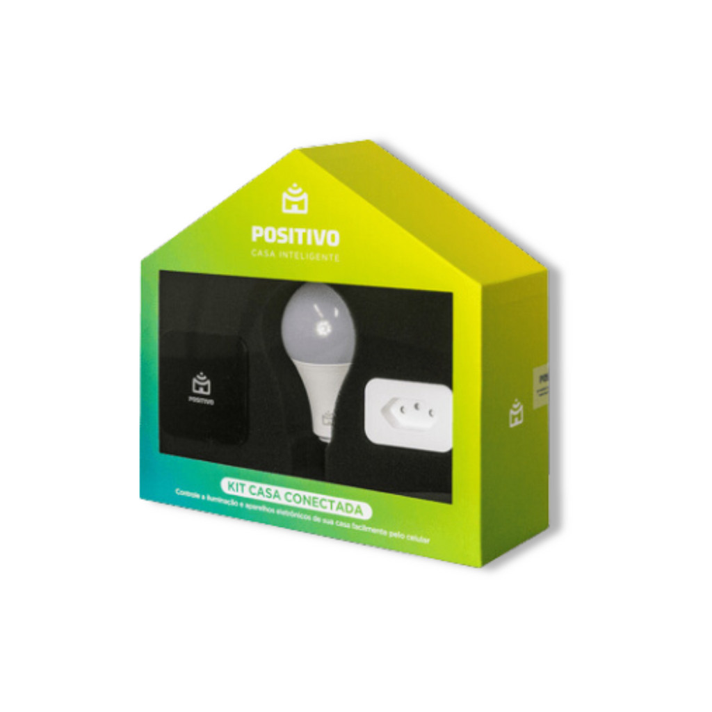 Kit Casa Conectada Positivo Smart Lâmpada RGB Smart Plug E Smart Controle Com Alexa ou Google Assistente