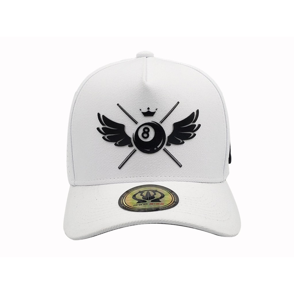 Boné Trucker Rhino Size Bola8 aba curva Branco