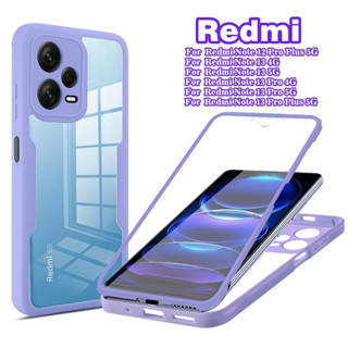 Estojo 360 À Prova De Choque Para Xiaomi Redmi 13C Nota 13 12 Pro Plus 12S Frente De Corpo Inteiro + Verso Telefone Transparente