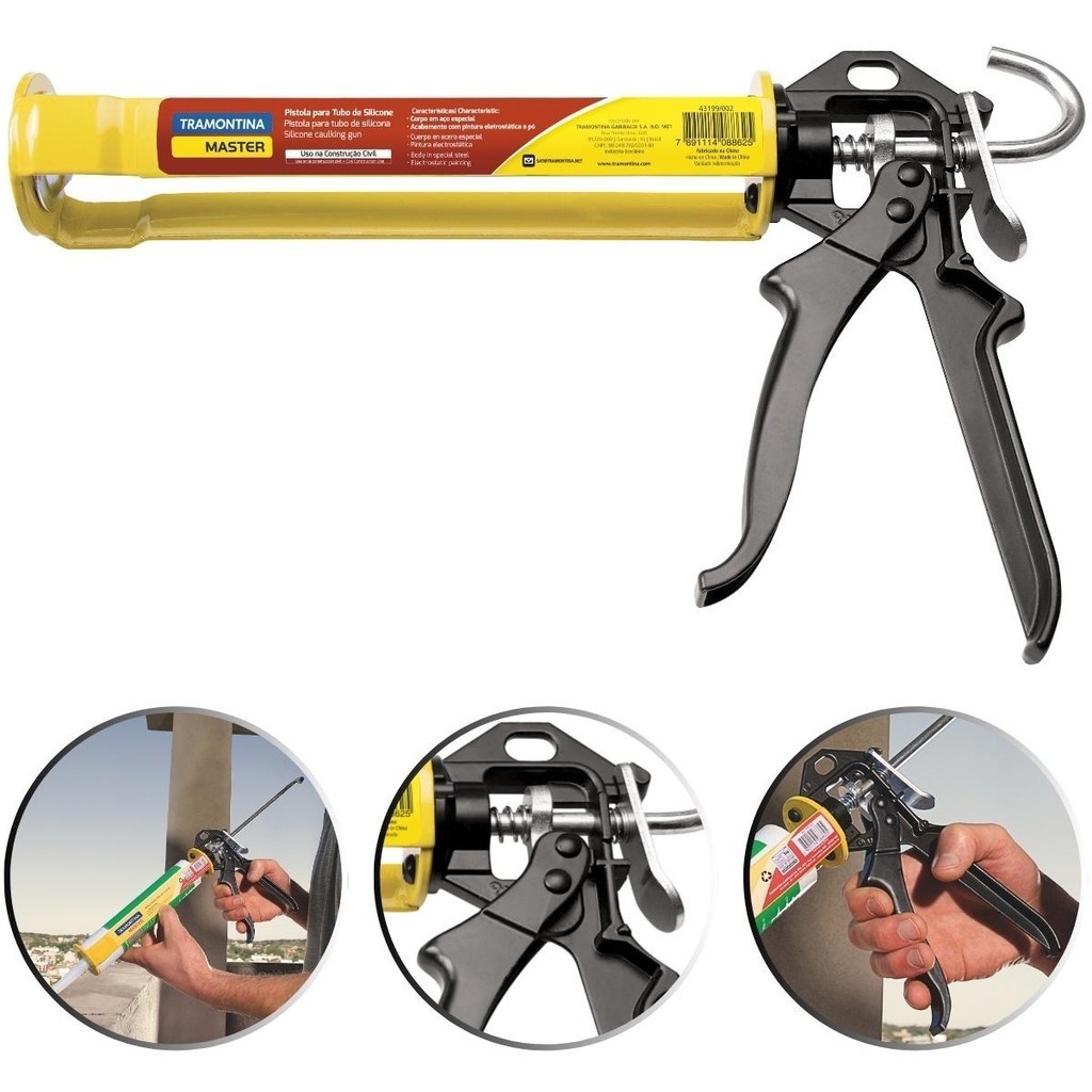 Pistola Aplicador Silicone Master Tramontina Chapas Em Aço
