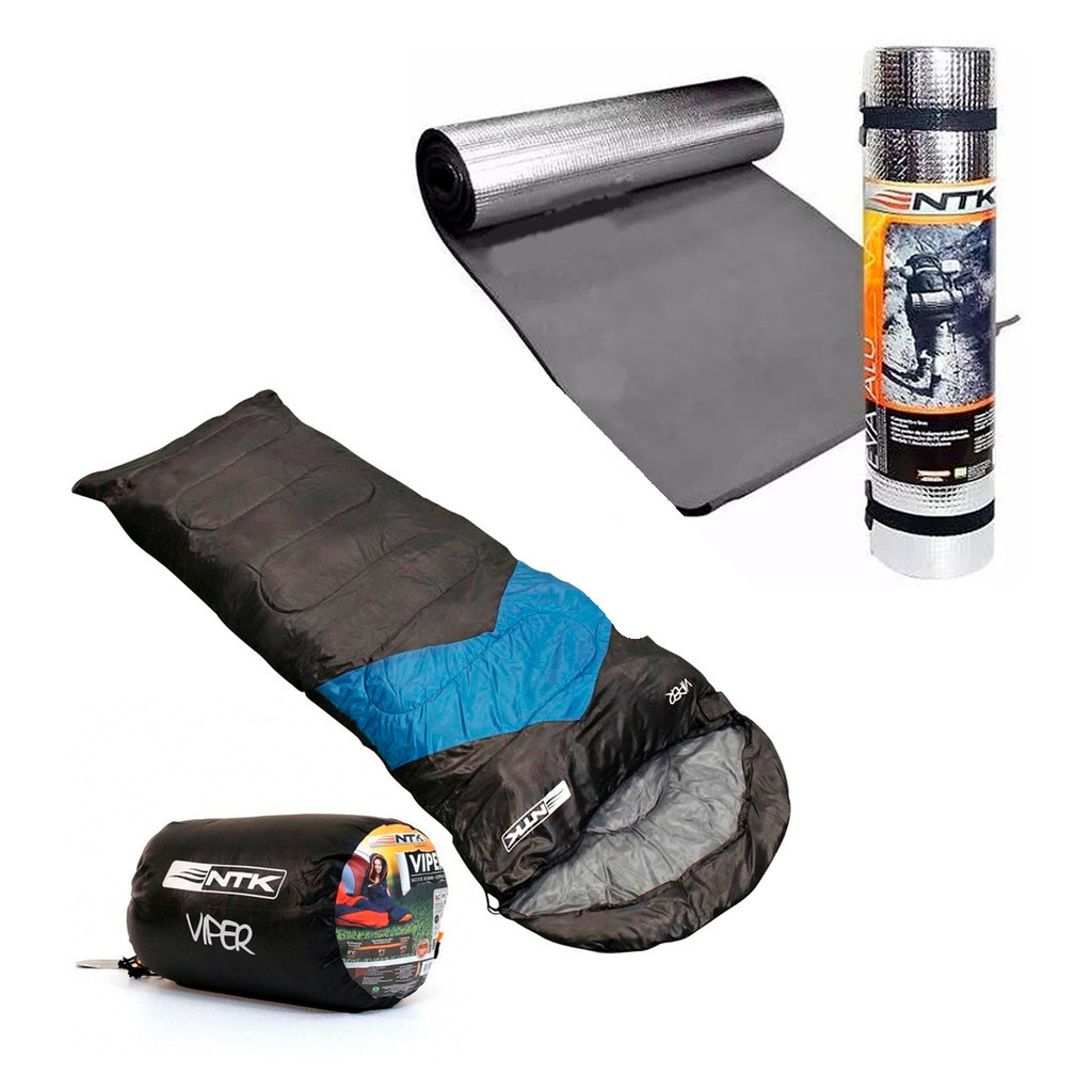 Saco De Dormir Viper Nautika Impermeável Suporta 5/12 graus Azul + Isolante Térmico EVA Aluminizado em Oferta na Shopee