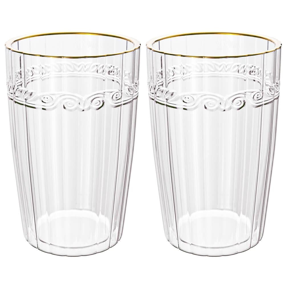 Jogo De Copos De Cristal Transparente Fio De Ouro Imperial 370ml 2 Peças - Lyor - Home & Living