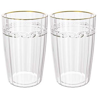 Jogo De Copos De Cristal Transparente Fio De Ouro Imperial 370ml 2 Peças - Lyor em Oferta na Shopee