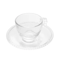 4 Xícaras para Café Wolff Pearl de Cristal Incolor