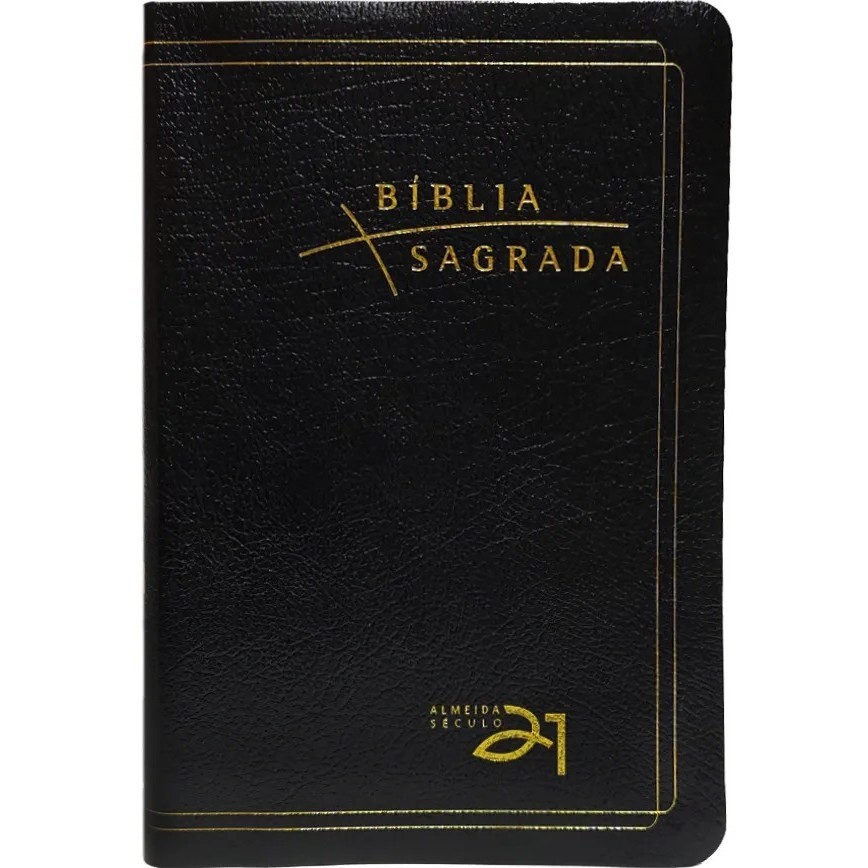 Bíblia Sagrada | A21 | Referencias Cruzadas | Letra Normal | Couro | Preta em Oferta na Shopee