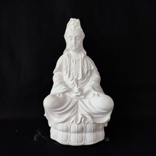 Imagem Kuan Yin Deusa da Compaixão - 30x20x15cm em Gesso para Pintar Gigante