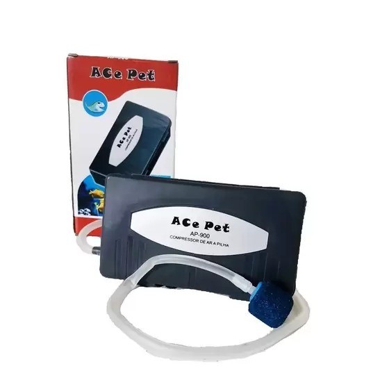 Compressor de ar a Pilha Ace Pet Aquários Pesca Isca Viva