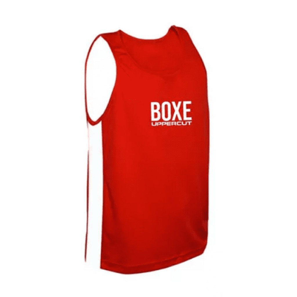 Regata Esportiva Dry Fit - Boxe - Vermelha/Branca - UV-50+ em Oferta na Shopee