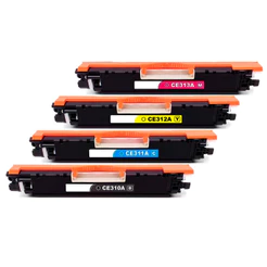 Kit 4 Toner Compatível com CE310A CE311A CE312A CE313A 126A | CP1025 CP1025NW CP1020