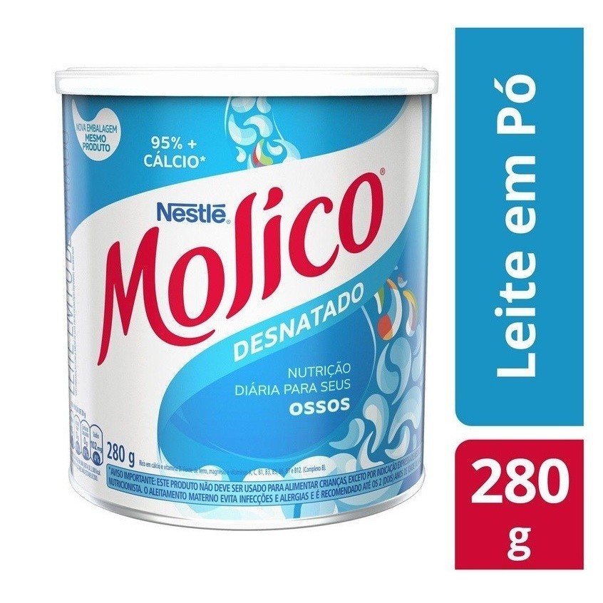 Kit 3 Latas De Molico Leite Em Pó Nestlé Desnatado 280g — imagem 2 de 2