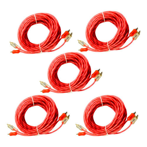 KIT 5 CABO RCA CRISTAL MATTE 5M E-TECH INJETADO PARA SOM AUTOMOTIVO em Oferta na Shopee