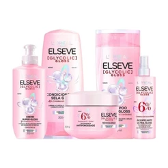 Kit Completo Elseve L’Oréal Paris Glycolic Gloss (5 produtos)