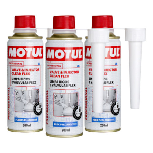 KIT MOTUL VALVE AND INJECTOR CLEAN FLEX 200ML 3 UNIDADES em Oferta na Shopee