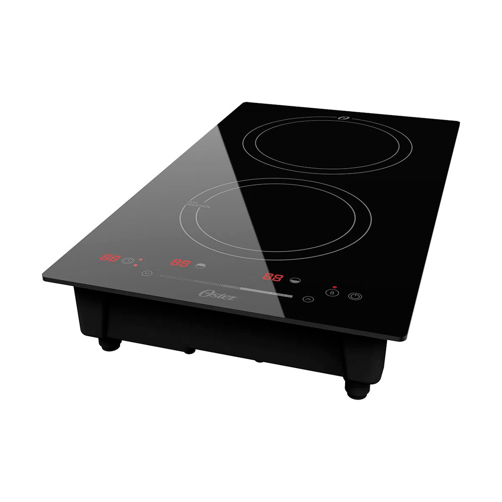 Fogão Cooktop Indução Oster OTOP202 2 Bocas 220v 2 Em 1 14 Níveis Painel Touch Screen Vidro Cerâmico