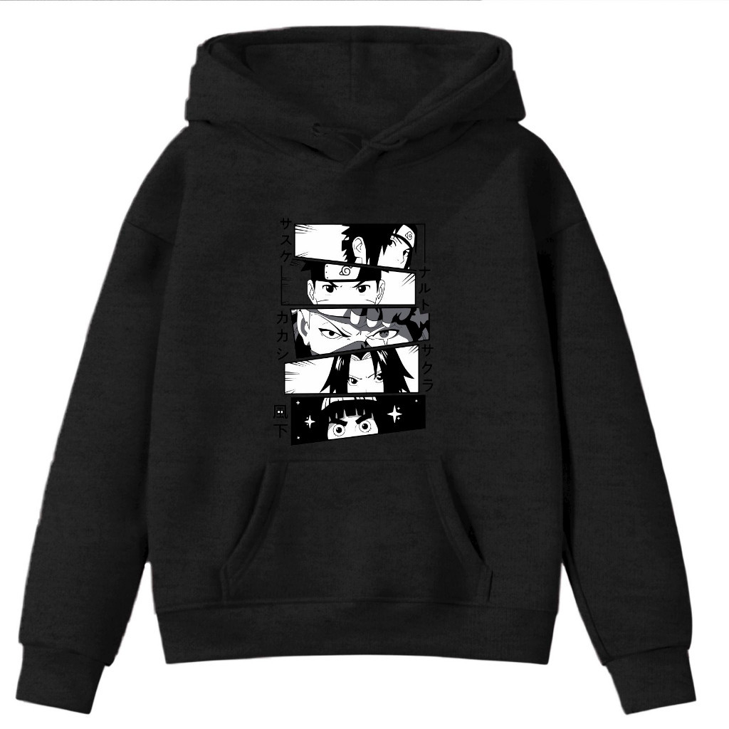 Moletom Infantil Na-Ru-To Anime Infância Canguru Capuz Bolso Criança