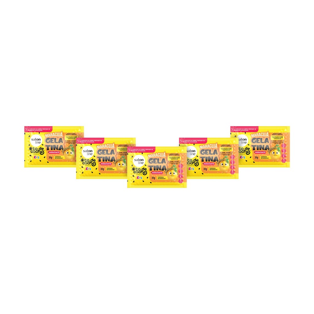 Kit com 5 unidades de Sachê Maracujá Gelatina Hidratante #todecacho Kids 30g - Mom & Baby