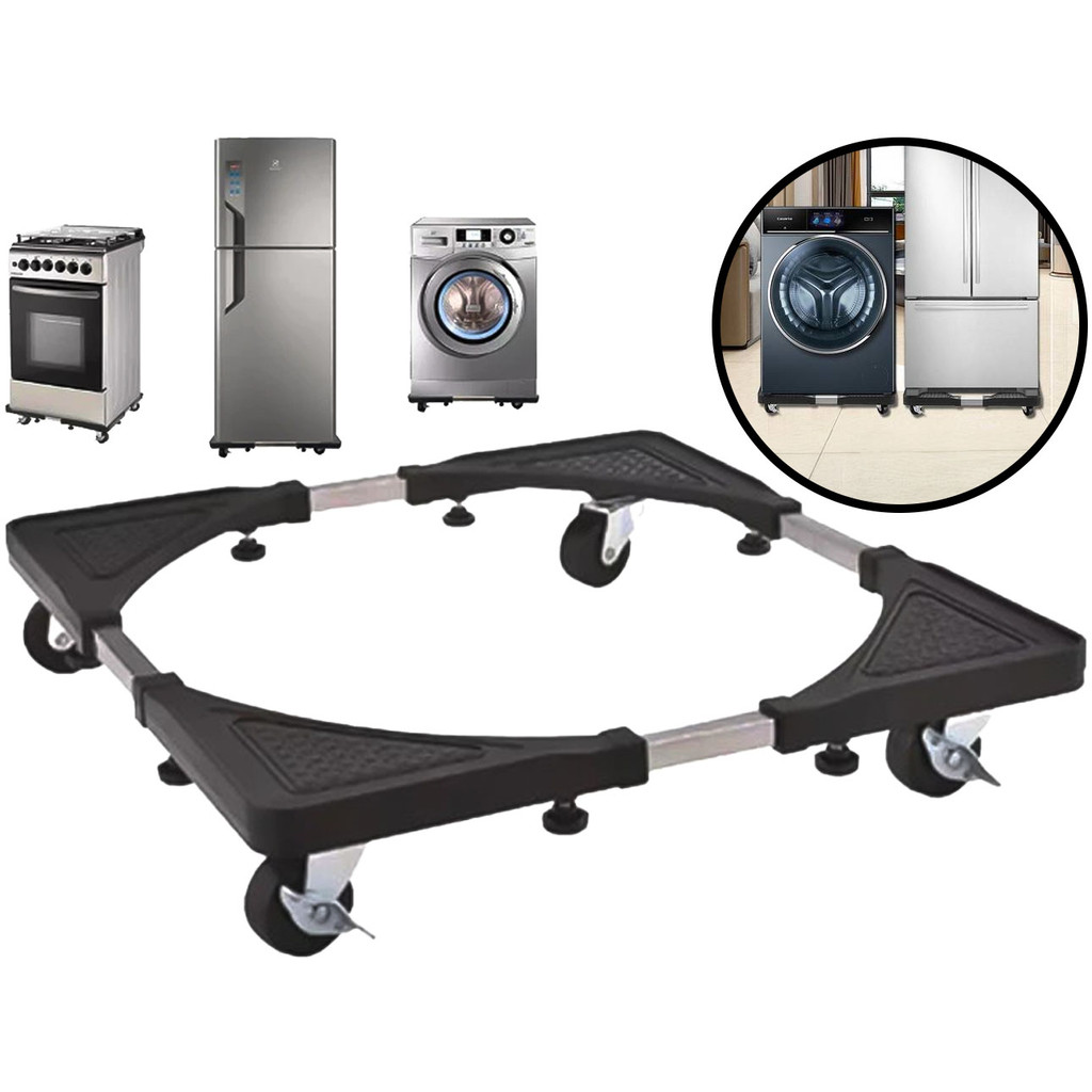 Carrinho Ajustável Base Metal Multiuso Com Rodinhas Para Geladeira Móveis Máquina De Lavar em Oferta na Shopee