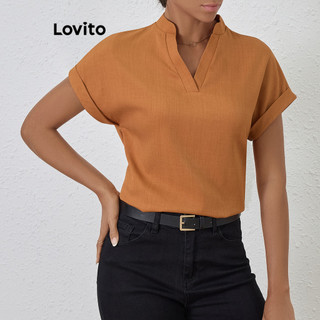 Lovito Blusa básica casual lisa para mulheres LBL19212 em Oferta na Shopee