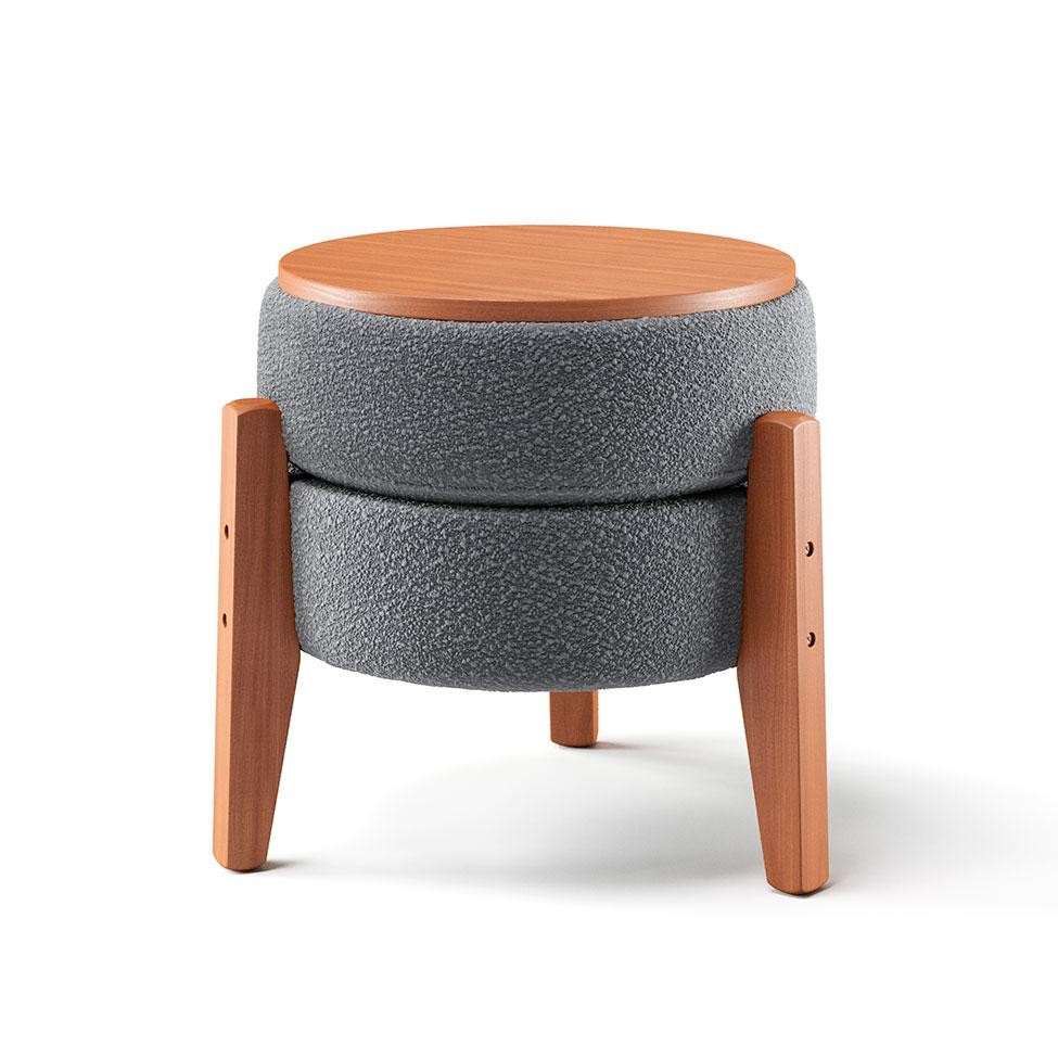 Puff Frapê Linho Cinza 47 cm em Oferta na Shopee